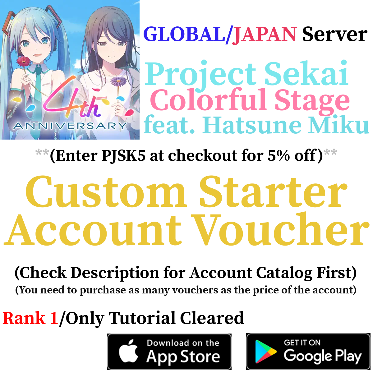 [GLOBAL/JP] [INSTANT] 4* Combo Custom Starter Accounts Voucher Code | Project Sekai Colorful Stage (pjsekai.moe)