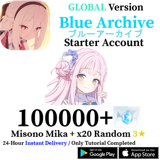 [GLOBAL] Misono Mika + 100000+ Gems | Blue Archive Starter Reroll Account