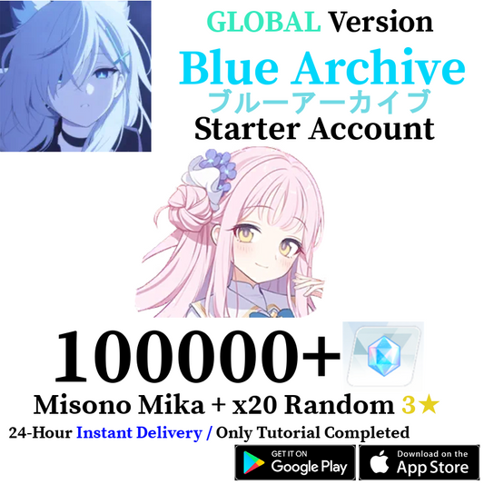 [GLOBAL] Misono Mika + 100000+ Gems | Blue Archive Starter Reroll Account