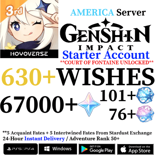 [AMERICA] [INSTANT] 67000+ Primogems Fates Genshin Impact Reroll Account - Skye1204 Gaming Shop
