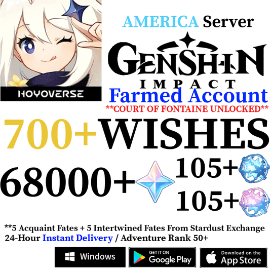 [AMERICA] [INSTANT] 68000+ Primogems Fates Genshin Impact Reroll Account - Skye1204 Gaming Shop