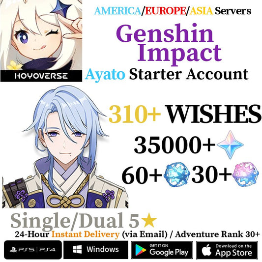 [AMERICA/EUROPE/ASIA] [INSTANT] Ayato Genshin Impact Primogems Fates Reroll Account - Skye1204 Gaming Shop