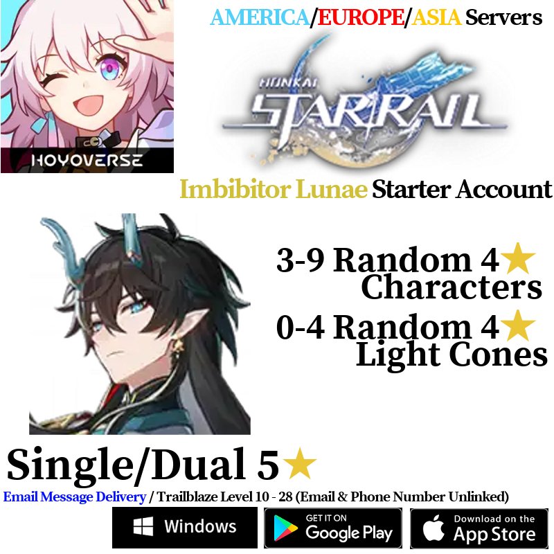 [AMERICA/EUROPE/ASIA] [INSTANT] Dan Heng • Imbibitor Lunae Honkai: Star Rail Starter Fresh Account - Skye1204 Gaming Shop