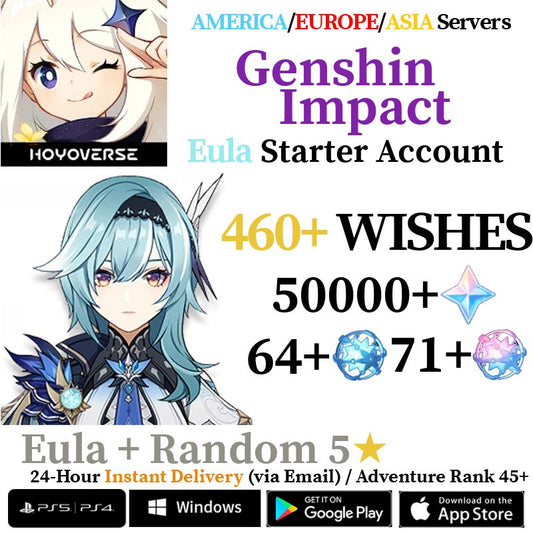 [AMERICA/EUROPE/ASIA] [INSTANT] Eula Genshin Impact Primogems Fates Reroll Account - Skye1204 Gaming Shop