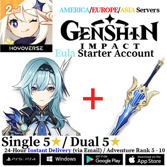 [AMERICA/EUROPE/ASIA] [INSTANT] Eula + Song of Broken Pines Genshin Impact Fresh Starter Account AR10 - Skye1204 Gaming Shop