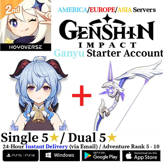[AMERICA/EUROPE/ASIA] [INSTANT] Ganyu + Amos' Bow Genshin Impact Fresh Starter Account AR10 - Skye1204 Gaming Shop