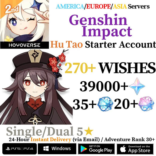 [AMERICA/EUROPE/ASIA] [INSTANT] Hu Tao Genshin Impact Primogems Fates Reroll Account - Skye1204 Gaming Shop