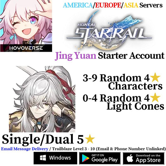 [AMERICA/EUROPE/ASIA] [INSTANT] Jing Yuan Honkai: Star Rail Starter Fresh Account - Skye1204 Gaming Shop