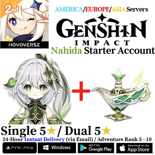 [AMERICA/EUROPE/ASIA] [INSTANT] Nahida + A Thousand Floating Dreams Genshin Impact Fresh Starter Account AR10 - Skye1204 Gaming Shop