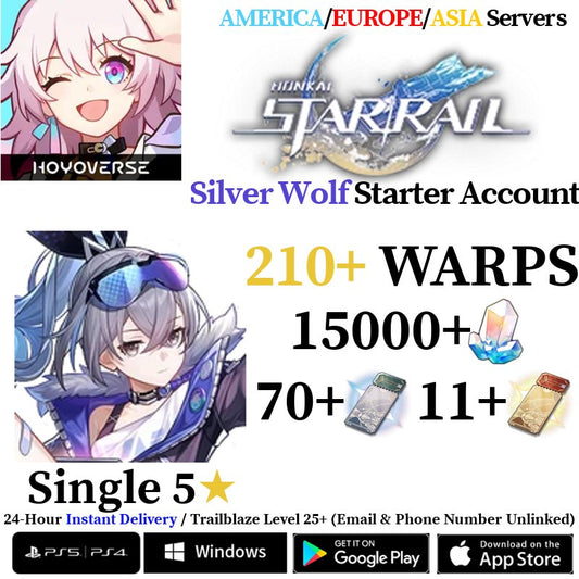 [AMERICA/EUROPE/ASIA] [INSTANT] Silver Wolf Honkai: Star Rail Stellar Jade Star Rail Passes Reroll Account - Skye1204 Gaming Shop