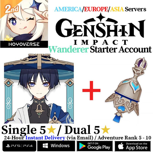 [AMERICA/EUROPE/ASIA] [INSTANT] Wanderer/Scaramouche + Tulaytullah's Genshin Impact Fresh Starter Account AR10 - Skye1204 Gaming Shop