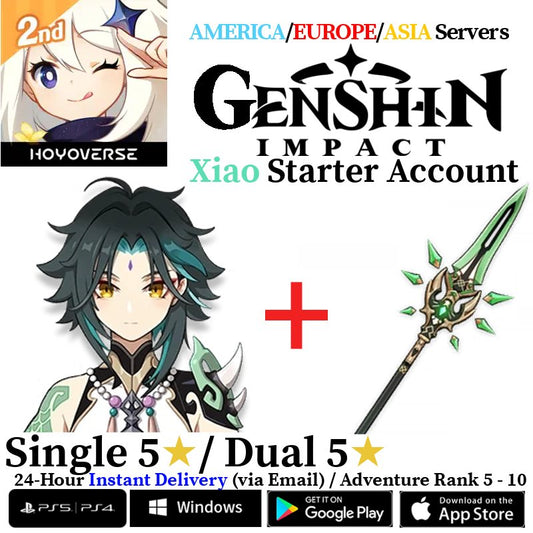 [AMERICA/EUROPE/ASIA] [INSTANT] Xiao + Primordial Jade Spear Genshin Impact Starter Account AR10 - Skye1204 Gaming Shop
