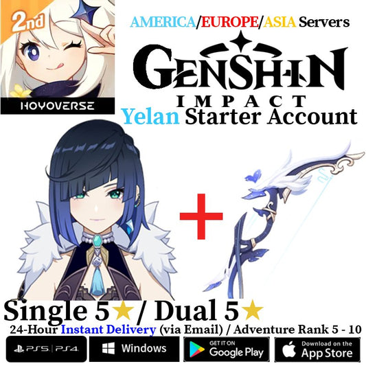 [AMERICA/EUROPE/ASIA] [INSTANT] Yelan + Aqua Simulacra Genshin Impact Fresh Starter Account AR10 - Skye1204 Gaming Shop