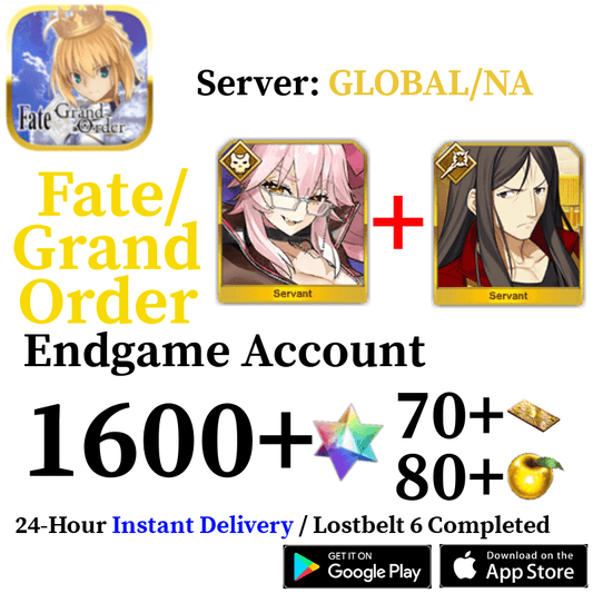 [ENGLISH/GLOBAL/NA][INSTANT] Waver + Vitch + 1600+ SQ Fate Grand Order FGO Endgame Reroll Account - Skye1204 Gaming Shop