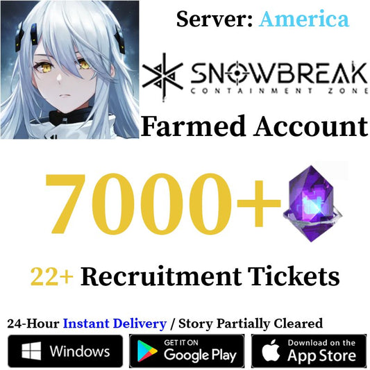 [Global - America Server] [INSTANT] 7000+ DigiCash 22+ Recruitment Tickets | Snowbreak: Containment Zone Farmed Reroll Account - Skye1204 Gaming Shop