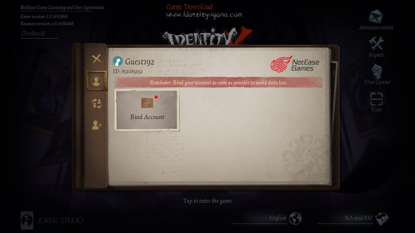 [GLOBAL] [INSTANT] 18000-20000+ Clues Identity V Starter Fresh Account (Android/iOS) - Skye1204 Gaming Shop
