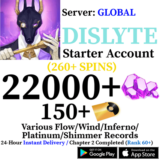 [GLOBAL] [INSTANT] 260+ SPINS (22000+ Crystals 150+ Gold Records) | Dislyte Starter Reroll Account - Skye1204 Gaming Shop