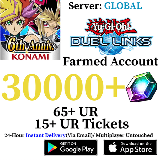 [GLOBAL] [INSTANT] 30000+ Gems Yu-Gi-Oh! Duel Links Farmed Reroll Account - Skye1204 Gaming Shop