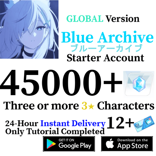 [GLOBAL] [INSTANT] 45000+ Gems, 3+ 3* | Blue Archive Starter Reroll Account - Skye1204 Gaming Shop