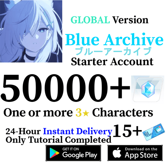 [GLOBAL] [INSTANT] 50000+ Gems, 1+ 3* | Blue Archive Starter Reroll Account - Skye1204 Gaming Shop