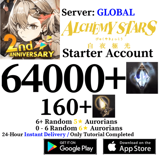 [GLOBAL] [INSTANT] 64000+ Gems, 160+ Star Flare Alchemy Stars Starter Account - Skye1204 Gaming Shop