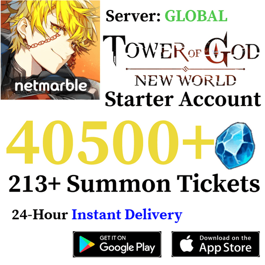 [GLOBAL] [INSTANT] (BUY 2 GET 3) 40500+ Gems | Tower of God New World Starter Reroll Account - Skye1204 Gaming Shop