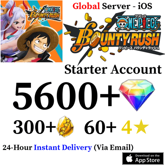 [GLOBAL - iOS][INSTANT] 5600+ Gems ONE PIECE Bounty Rush Starter Reroll Account - Skye1204 Gaming Shop