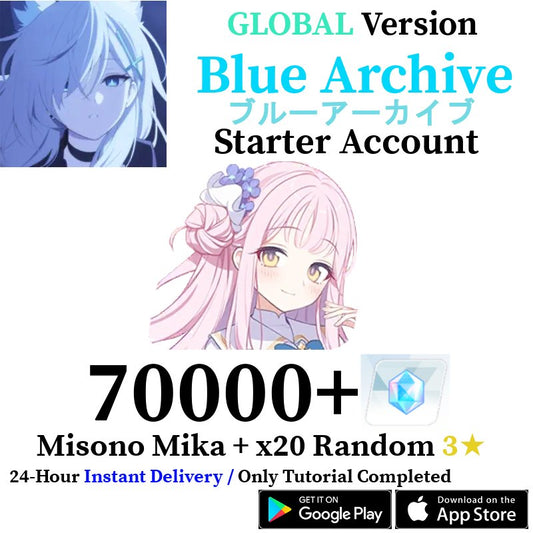[GLOBAL] Misono Mika + 70000+ Gems | Blue Archive Starter Reroll Account - Skye1204 Gaming Shop