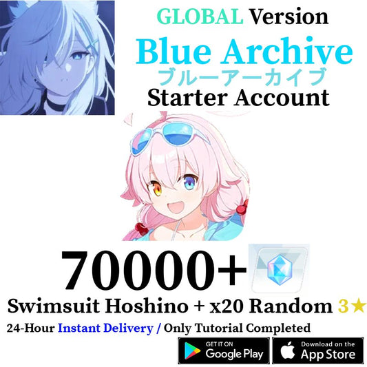 [GLOBAL] Swimsuit Hoshino + 70000+ Gems | Blue Archive Starter Reroll Account - Skye1204 Gaming Shop