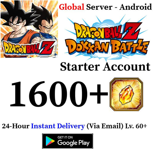 [GLOBAL][INSTANT] 1300+ Dragon Stones DRAGON BALL Z DOKKAN BATTLE Farmed Starter Account - Skye1204 Gaming Shop