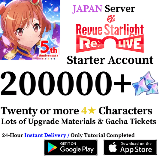 [JP] 200000+ Star Gems | Shoujo☆Kageki Revue Starlight Re LIVE Starter Reroll Account - Skye1204 Gaming Shop