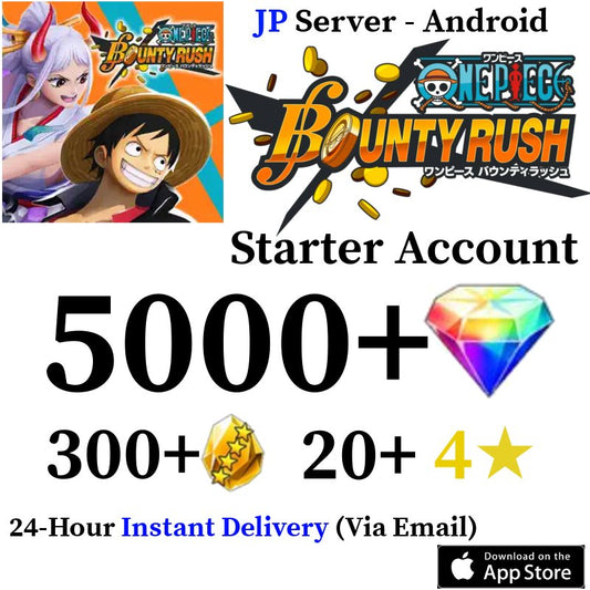 [JP - Android][INSTANT] 5000+ Gems ONE PIECE Bounty Rush Starter Reroll Account - Skye1204 Gaming Shop