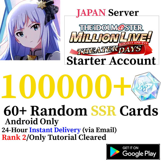 [JP] [INSTANT] 100,000+ Jewels | Idolmaster Theater Days Mirishita iDOLM@STER Reroll Starter Account - Skye1204 Gaming Shop