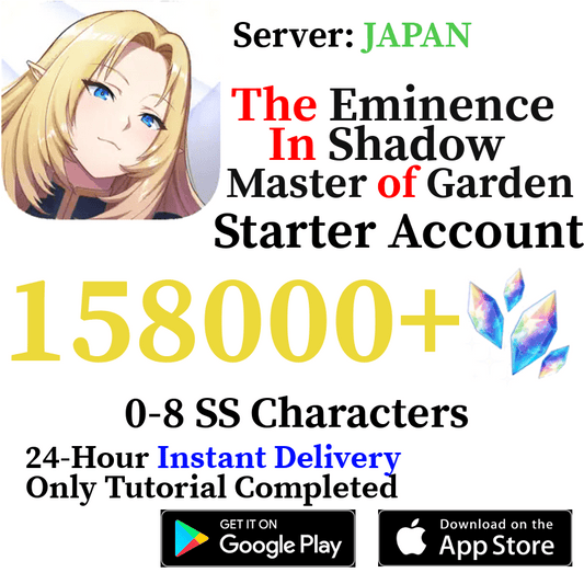 [JP] [INSTANT] 110000-158000 Gems | The Eminence in Shadow: Master of Garden Starter Reroll Account - Skye1204 Gaming Shop