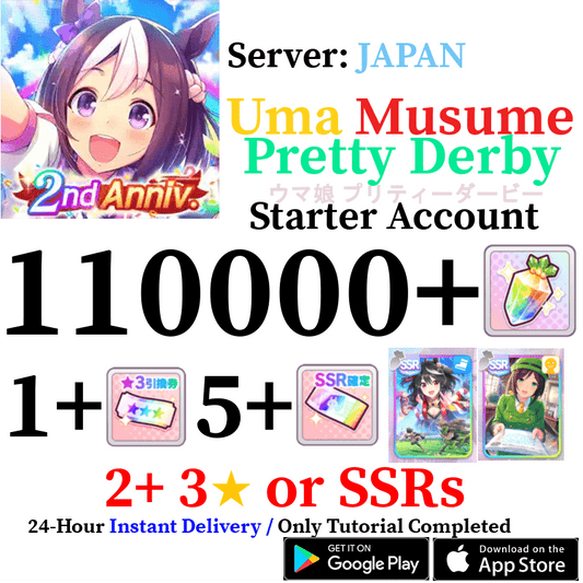 [JP] [INSTANT] 110000 Gems Tazuna Kitasan Uma Musume Pretty Derby Starter Reroll - Skye1204 Gaming Shop