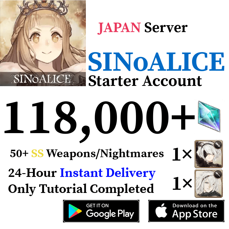 [JP] [INSTANT] 118000+ Stones, 50+ SSR | SINoALICE Starter Reroll Acco ...