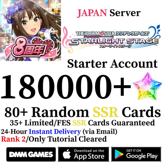 [JP] [INSTANT] 180000+ Star Jewels | Idolmaster Cinderella Girls Starlight Stage iDOLM@STER Deresute Reroll Starter Account - Skye1204 Gaming Shop