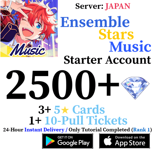 [JP] [INSTANT] 2500+ Gems | Ensemble Stars Music Enstars Reroll Fresh Starter Account - Skye1204 Gaming Shop