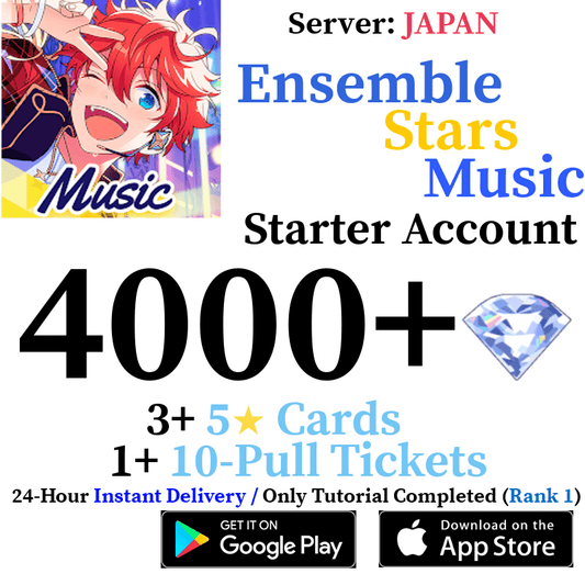 [JP] [INSTANT] 4000+ Gems | Ensemble Stars Music Enstars Reroll Fresh Starter Account - Skye1204 Gaming Shop