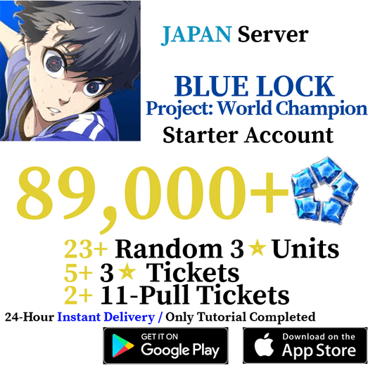 [JP] [INSTANT] 89000+ Gems BLUE LOCK Project: World Champion Starter Reroll Account - Skye1204 Gaming Shop