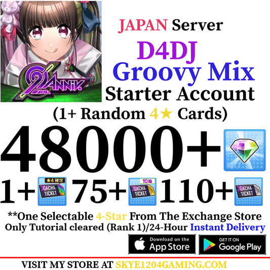 [JP] [INSTANT] (BUY 2 GET 3) 48000+ Gems | D4DJ Groovy Mix Starter Reroll Account - Skye1204 Gaming Shop