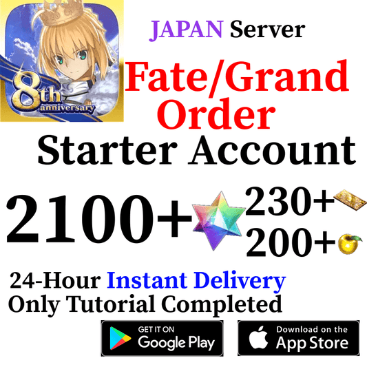 [JP] INSTANT (Fuyuki) 2100+ SQ Fate Grand Order FGO Starter Reroll Account - Skye1204 Gaming Shop