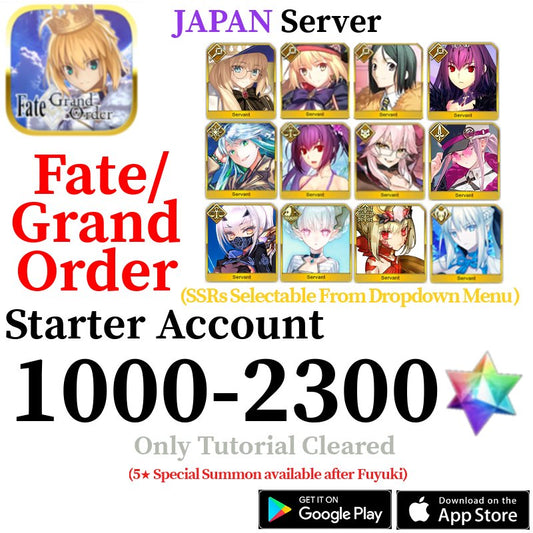 [JP] (Lv. 1 Fuyuki) Draco Tiamat Castoria Aesc Vitch Morgan Skadi Kukulkan Fate Grand Order FGO Quartz Starter Account - Skye1204 Gaming Shop