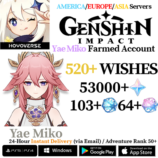 [AMERICA/EUROPE/ASIA] [INSTANT] Yae Miko Genshin Impact Primogems Fates Reroll Account