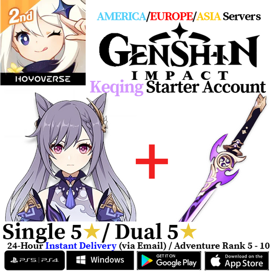 [AMERICA/EUROPE/ASIA] [INSTANT] Keqing + Mistsplitter Reforged Genshin Impact Fresh Starter Account AR10