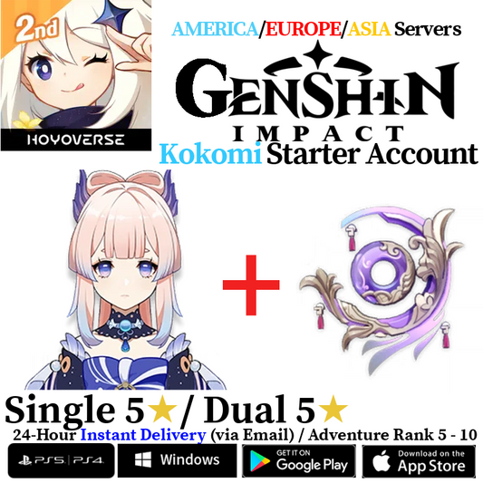 [AMERICA/EUROPE/ASIA] [INSTANT] Kokomi + Everlasting Moonglow Genshin Impact Fresh Starter Account AR10
