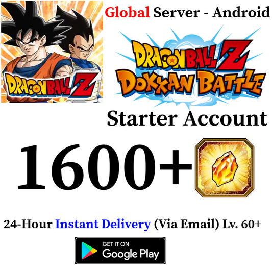 [GLOBAL][INSTANT] 1300+ Dragon Stones DRAGON BALL Z DOKKAN BATTLE Farmed Starter Account
