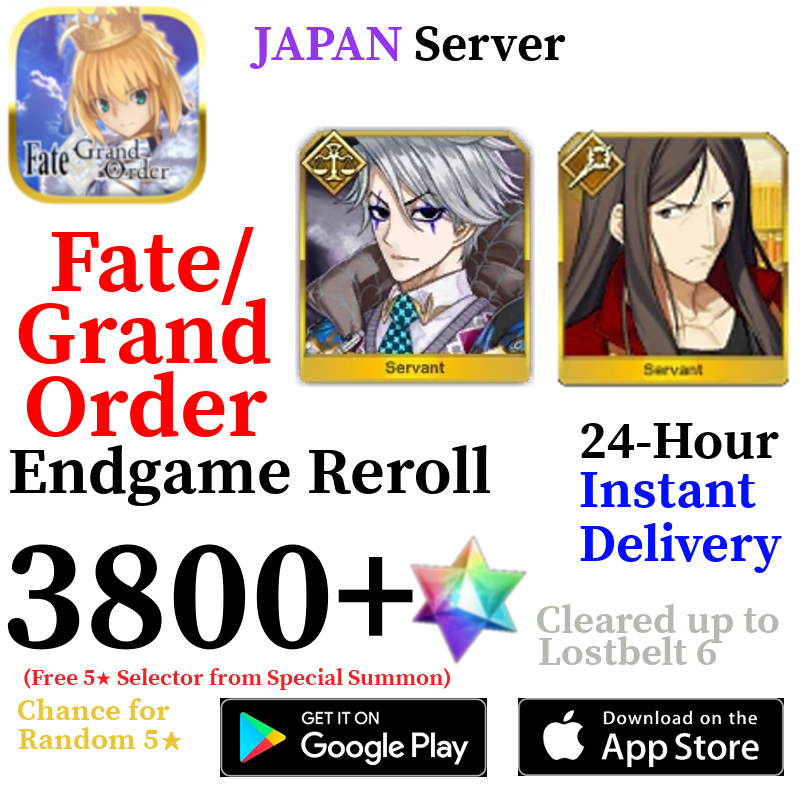[JP] [INSTANT] Moriarty Ruler + 3800+ SQ Fate Grand Order FGO Quartz Reroll