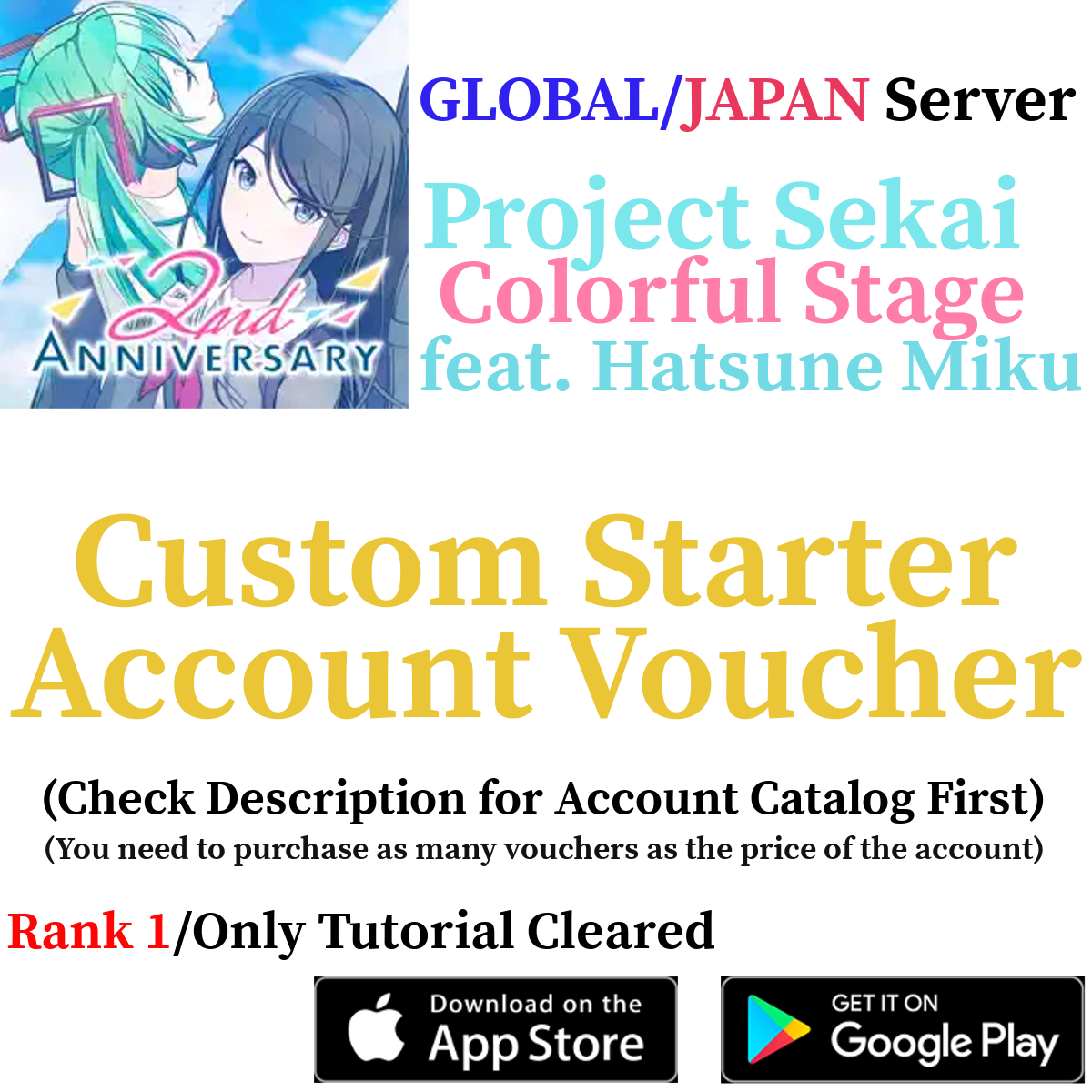 [GLOBAL/JP] [INSTANT] 4* Combo Custom Starter Accounts Voucher Code | Project Sekai Colorful Stage (pjsekai.moe)